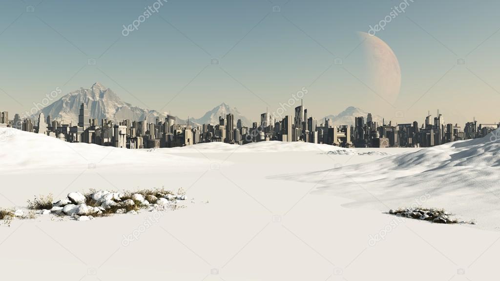 Illustrazione della città di Torino con montagne innevate sullo sfondo