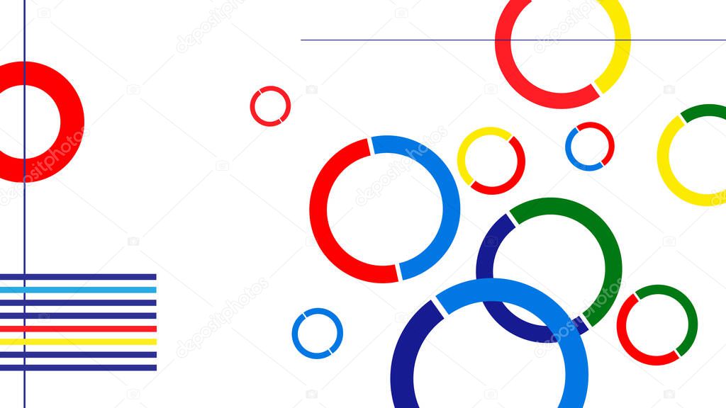 Stampa grafica con reinterpretazione degli anelli olimpici